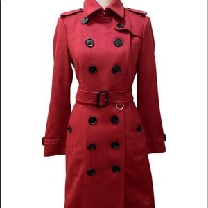 Burberry London The Sandringham Cashmere Red Sz 4